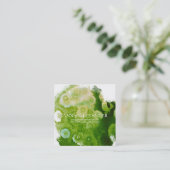 Kunstmatige groene Abstracte Waterverf Vierkante Visitekaartje (Staand voorkant)