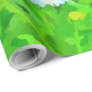 Kunstmatige heldere en kleurrijke Pop Art Daisies  Cadeaupapier