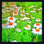 Kunstmatige heldere en kleurrijke Pop Art Daisies Foto Afdruk<br><div class="desc">Artistieke Bright en kleurrijke White Garden Daisies v1 is een kunstschilderij in de pop van grote vette, vette, witte, melkachtige bloemen tegen kalkgroene bladeren. Een bloemetjesthema voor een vijfde Jubileum van de bruiloft of de verjaardag van april. Ideaal voor tuinders, speciale gelegenheden en daisy-liefhebbers over de ART © Acrylverf...</div>