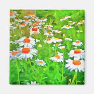 Kunstmatige heldere en kleurrijke Pop Art Daisies  Magneet