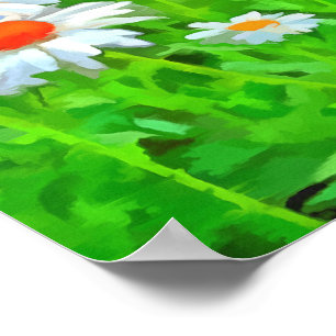 Kunstmatige heldere en kleurrijke Pop Art Daisies  Poster