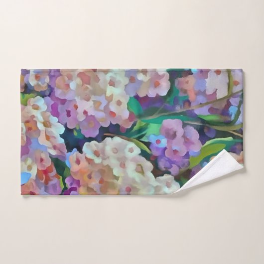 Kunstmatige hydrangeas Hortensia Floral Abstract a Bad Handdoek (Handdoek)