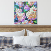 Kunstmatige hydrangeas Hortensia Floral Abstract a Canvas Afdruk (Insitu (Slaapkamer))
