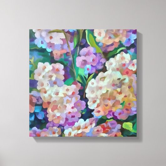 Kunstmatige hydrangeas Hortensia Floral Abstract a Canvas Afdruk (Voorkant)