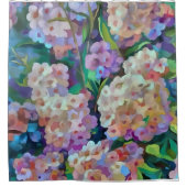 Kunstmatige hydrangeas Hortensia Floral Abstract a Douchegordijn (Voorkant)