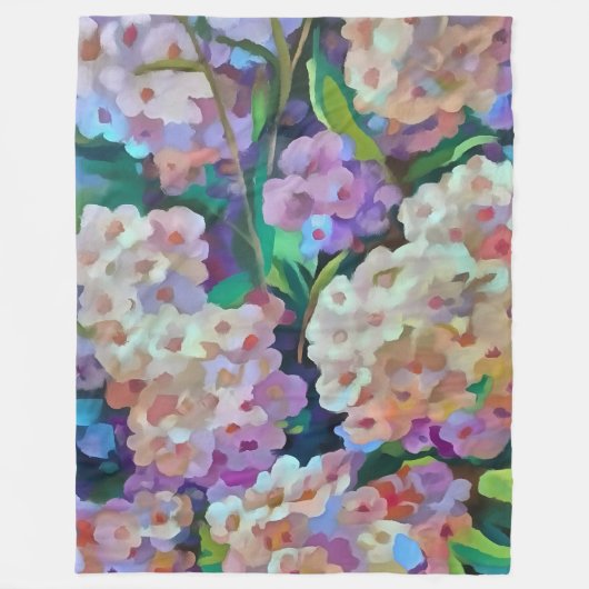 Kunstmatige hydrangeas Hortensia Floral Abstract a Fleece Deken (Voorkant)