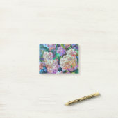 Kunstmatige hydrangeas Hortensia Floral Abstract a Post-it® Notes (Op bureau)