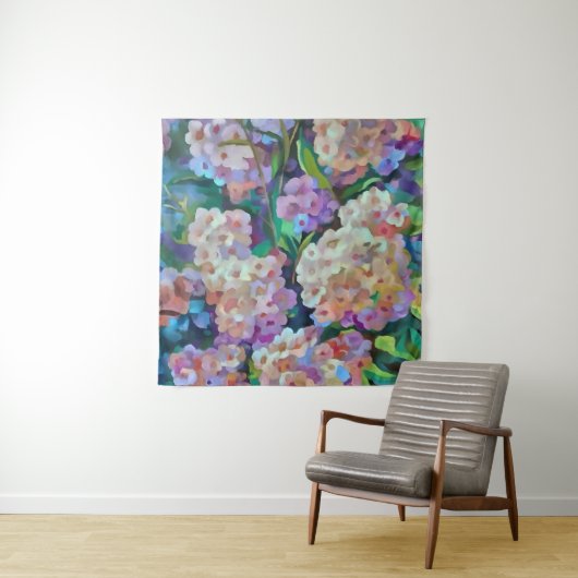 Kunstmatige hydrangeas Hortensia Floral Abstract a Wandkleed (In situ)