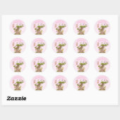 Kunstmatige illustraties van Baby showers Dank u v Ronde Sticker (Vel)