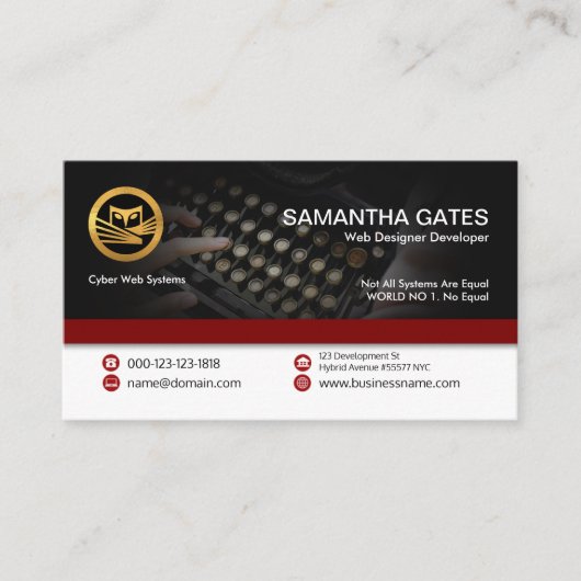 Kunstmatige, innovatieve retroflecotypemachines visitekaartje (Voorkant)