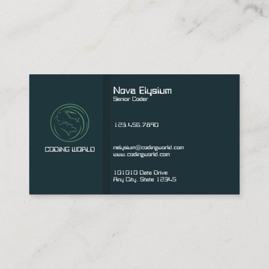 Kunstmatige Intelligence Coder Visitekaartje (Achterkant)