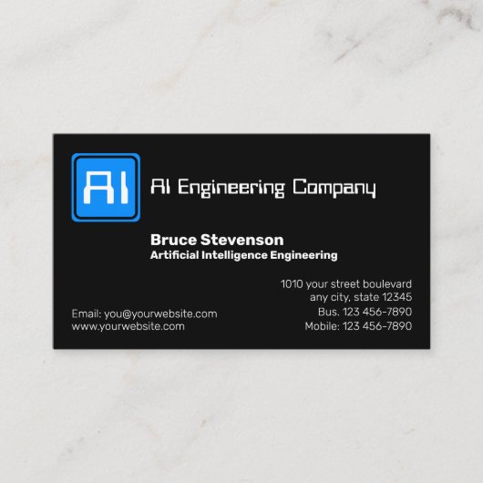 Kunstmatige Intelligence Engineering Visitekaartje (Voorkant)
