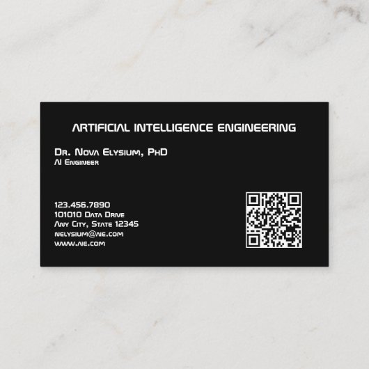 Kunstmatige Intelligence Engineering Visitekaartje (Achterkant)