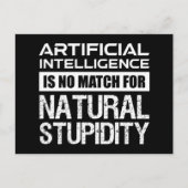 Kunstmatige Intelligence Natural Stupidity Funny Briefkaart (Voorkant)