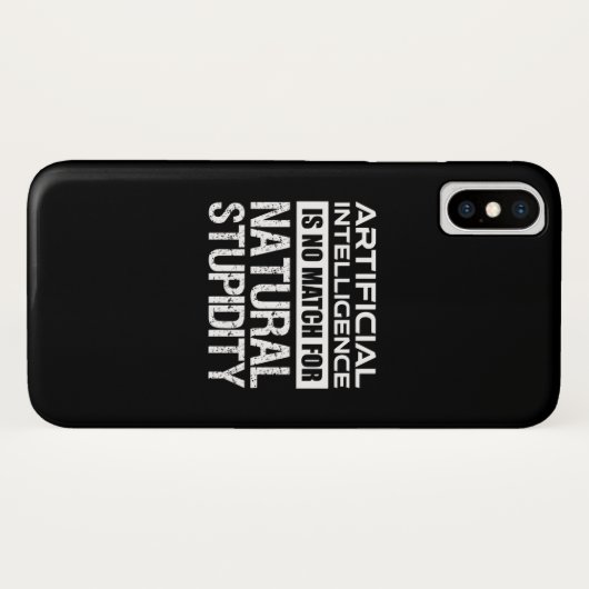 Kunstmatige Intelligence Natural Stupidity Funny Case-Mate iPhone Case (Achterkant (horizontaal))