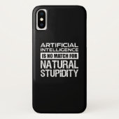 Kunstmatige Intelligence Natural Stupidity Funny Case-Mate iPhone Case (Achterkant)