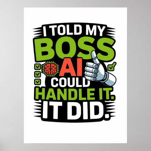Kunstmatige intelligentie baas AI Grappig Ontwerp Poster (Voorkant)