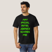 Kunstmatige intelligentie beangstigt me, neon groe t-shirt (Voorkant volledig)