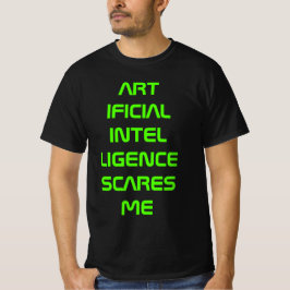 Kunstmatige intelligentie beangstigt me, neon groe t-shirt