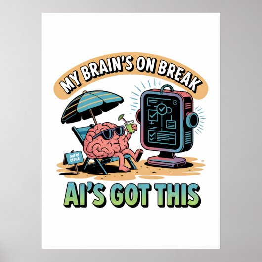 Kunstmatige intelligentie breek Humor Poster (Voorkant)