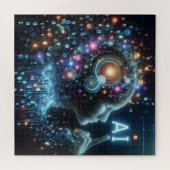 Kunstmatige intelligentie, conceptuele illustratie legpuzzel (Horizontaal)