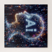 Kunstmatige intelligentie, conceptuele illustratie legpuzzel (Horizontaal)