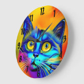 Kunstmatige intelligentie dierenkattengezicht grote klok (Hoek)