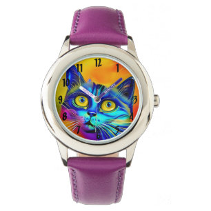 Kunstmatige intelligentie dierenkattengezicht horloge