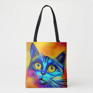 Kunstmatige intelligentie dierenkattengezicht tote bag