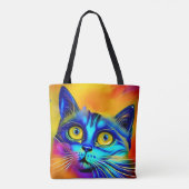Kunstmatige intelligentie dierenkattengezicht tote bag (Achterkant)