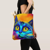 Kunstmatige intelligentie dierenkattengezicht tote bag (Dichtbij)