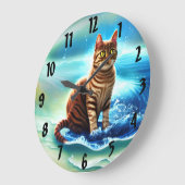 Kunstmatige intelligentie dierlijke kat op water grote klok (Hoek)