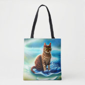 Kunstmatige intelligentie dierlijke kat op water tote bag (Voorkant)