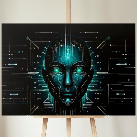 Kunstmatige intelligentie digitale wetenschap robo canvas afdruk
