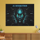 Kunstmatige intelligentie digitale wetenschap robo canvas afdruk (Insitu (Woonkamer))