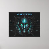 Kunstmatige intelligentie digitale wetenschap robo canvas afdruk (Voorkant)