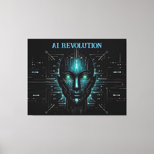 Kunstmatige intelligentie digitale wetenschap robo canvas afdruk (Voorkant)