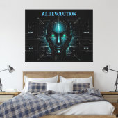 Kunstmatige intelligentie digitale wetenschap robo canvas afdruk (Insitu (Slaapkamer))