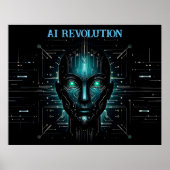 Kunstmatige intelligentie digitale wetenschap robo poster (Voorkant)