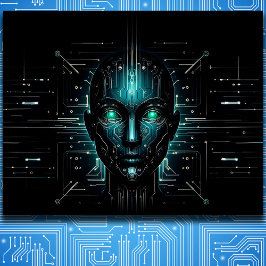 Kunstmatige intelligentie digitale wetenschap robo poster