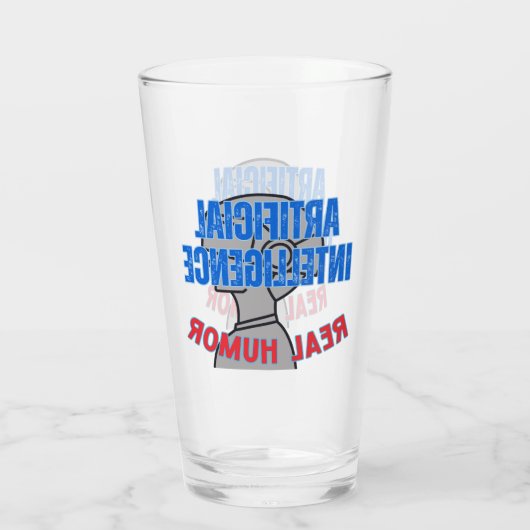 Kunstmatige intelligentie, echte humor.w Wit BG Glas (Achterkant)