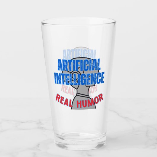 Kunstmatige intelligentie, echte humor.w Wit BG Glas (Voorkant)