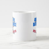 Kunstmatige intelligentie, echte humor.w Wit BG Grote Koffiekop (Voorkant)