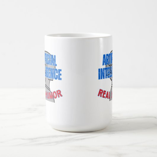 Kunstmatige intelligentie, echte humor.w Wit BG Koffiemok (Center)