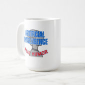 Kunstmatige intelligentie, echte humor.w Wit BG Koffiemok (Voorkant links)