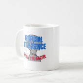 Kunstmatige intelligentie, echte humor.w Wit BG Koffiemok (Voorkant links)