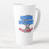 Kunstmatige intelligentie, echte humor.w Wit BG Latte Mok (Rechterhoek)