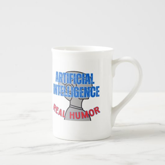 Kunstmatige intelligentie, echte humor.w Wit BG Porselein Kop (Rechts)