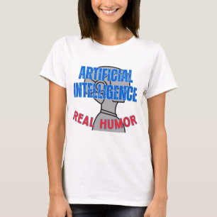 Kunstmatige intelligentie, echte humor.w Wit BG T-shirt