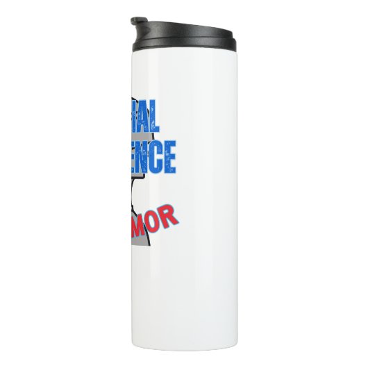 Kunstmatige intelligentie, echte humor.w Wit BG Thermosbeker (Geroteerd rechts)